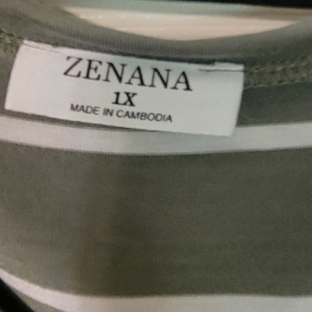 Zenana v neck olive soft long sleeve top(56) - Picture 3 of 3